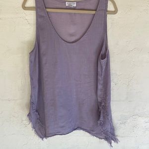 Velvet by Graham and Spencer lilac raw edge gauze  XL